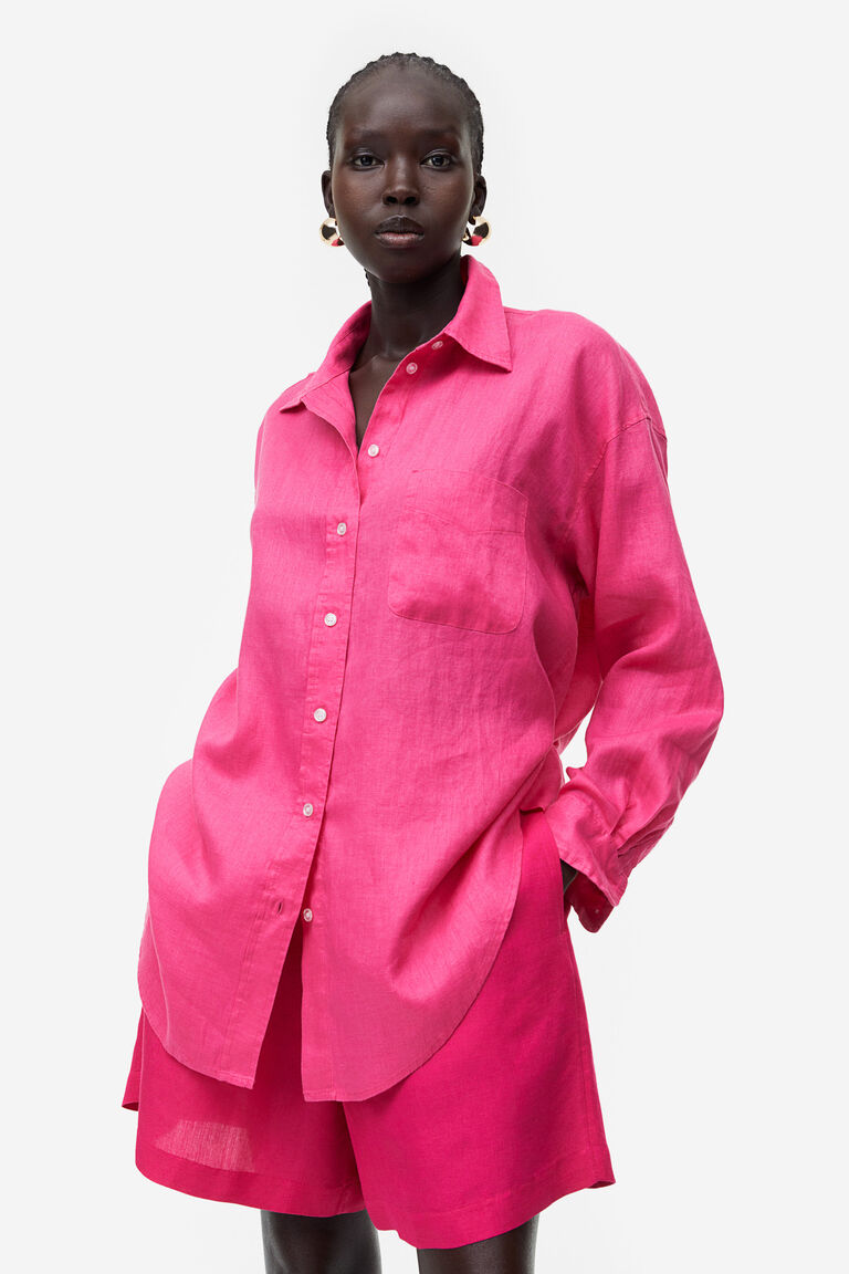 Oversized linen shirt — free download