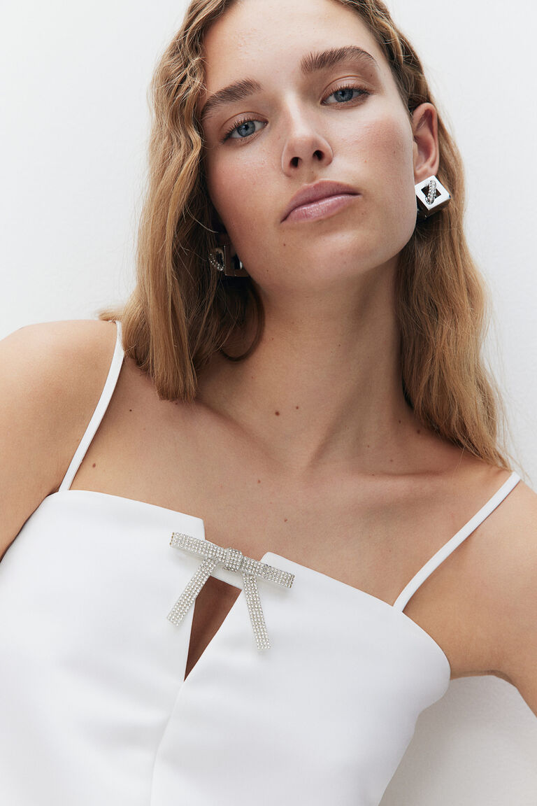 Blue Bow Detail Strappy Top