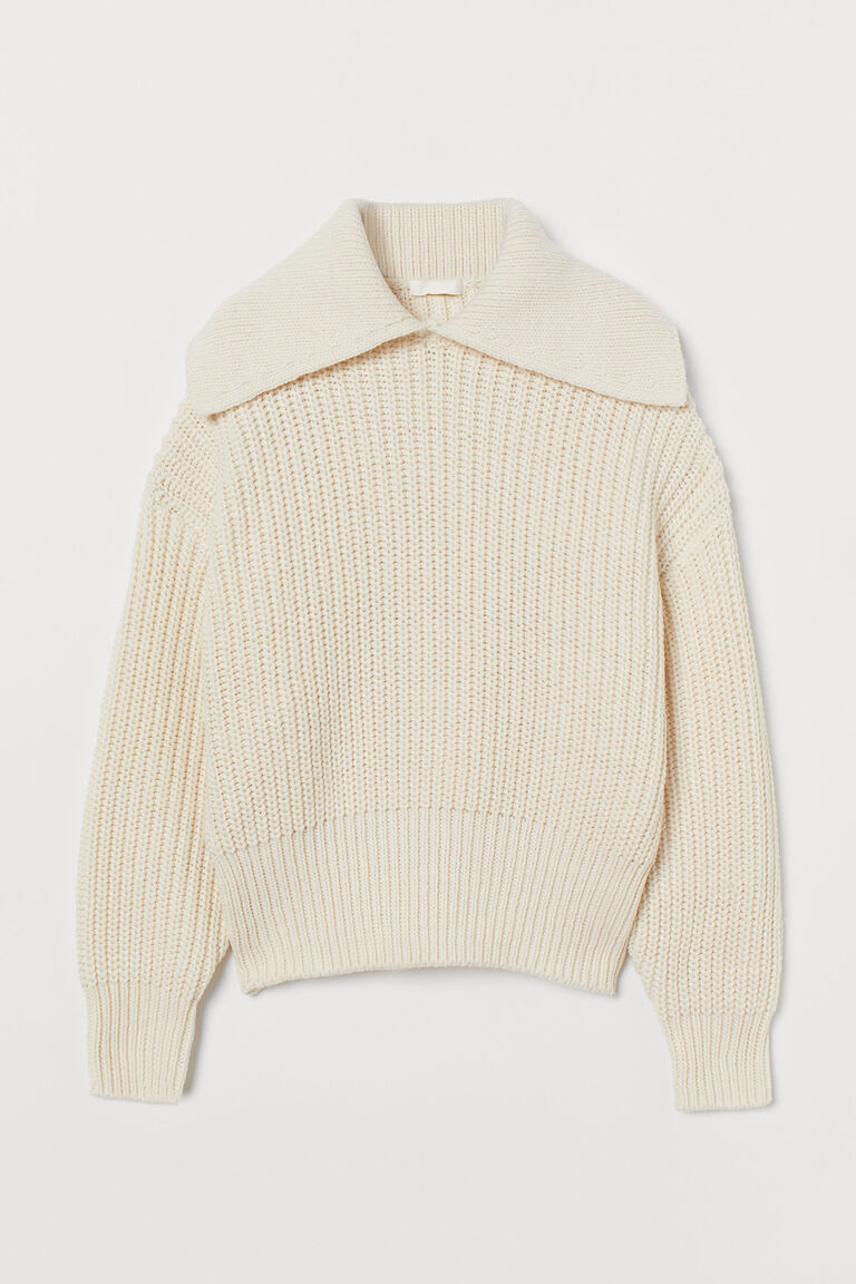 Collared ribknit jumper