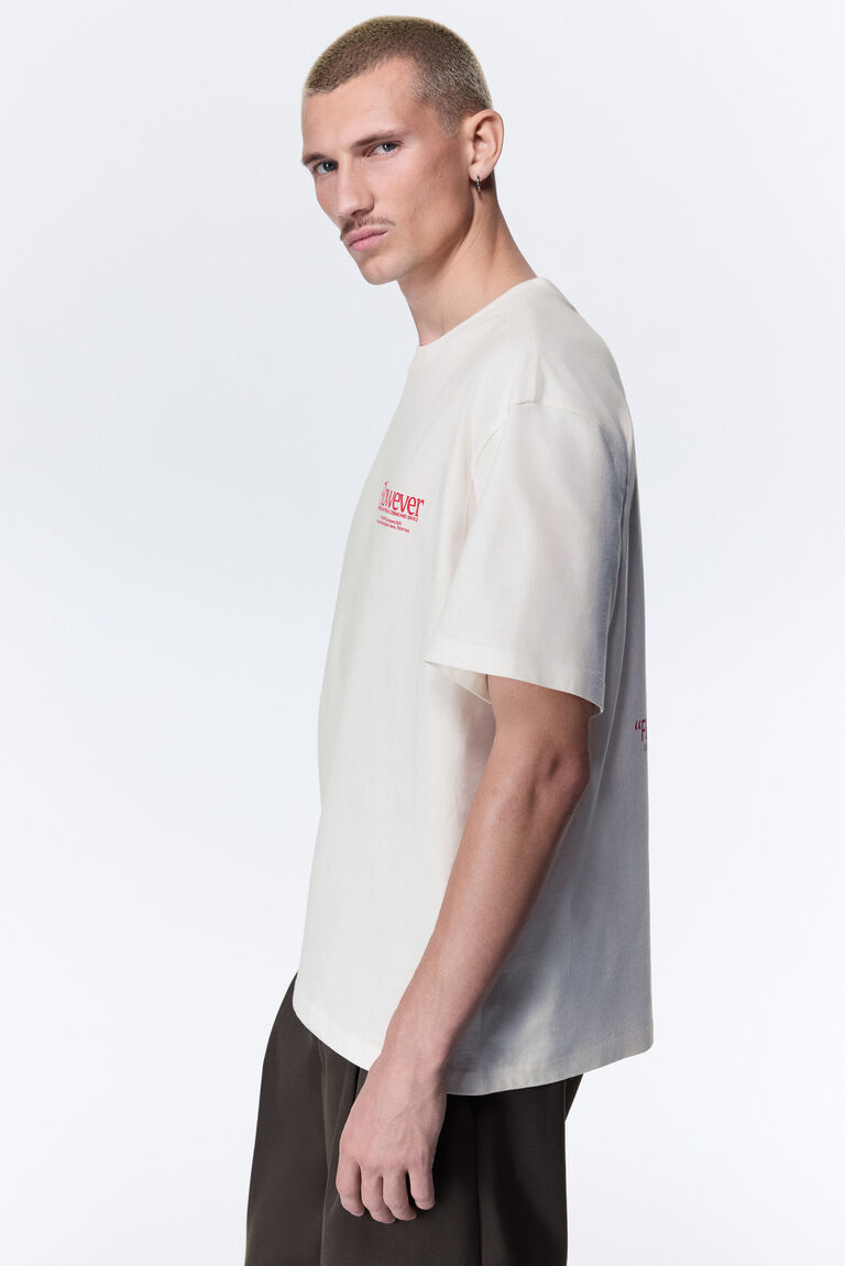 HYSFORM™ SS T-SHIRT White×Red M Loose Fit Printed T-shirt