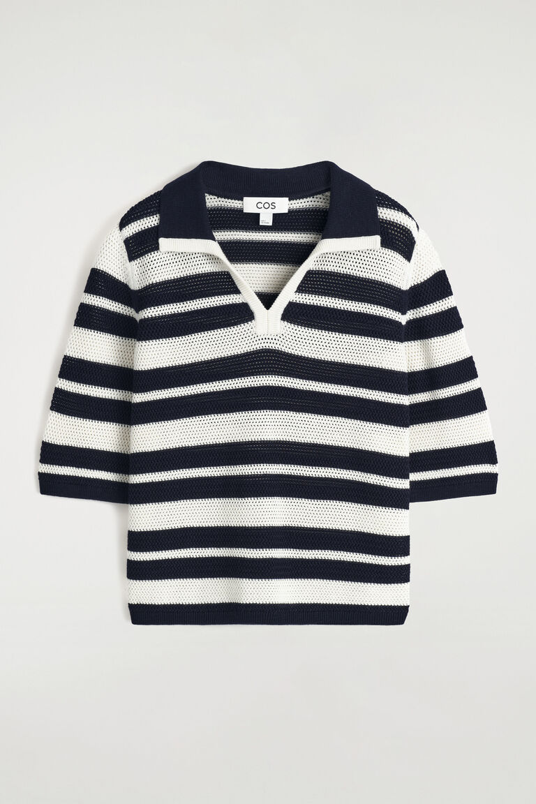 OPEN-KNIT POLO SHIRT