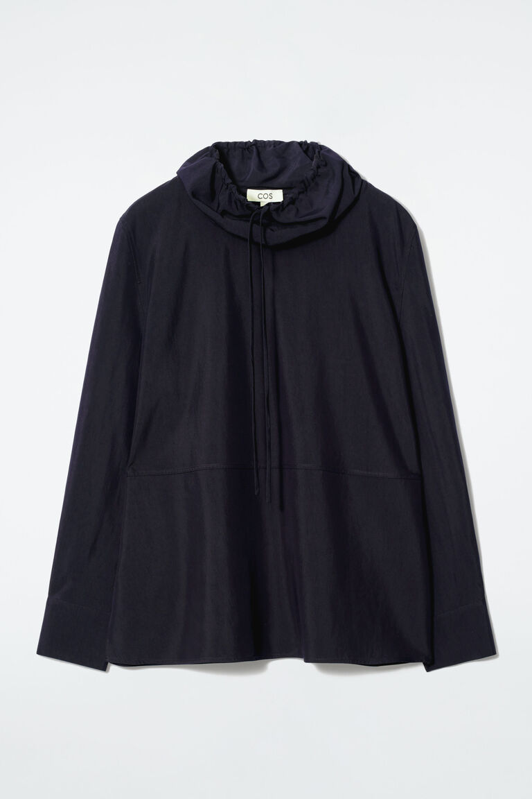 DRAWSTRING-NECK TOP