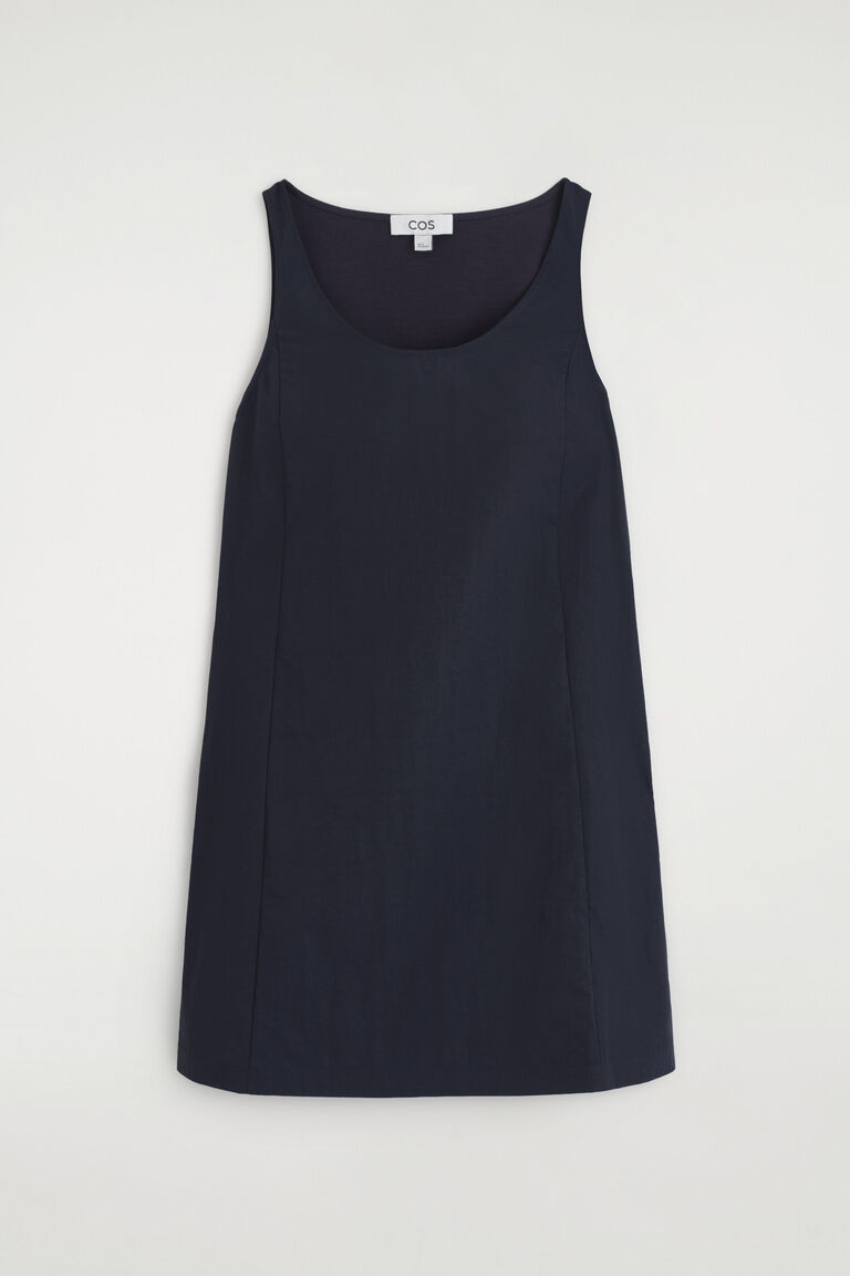 JERSEY-PANELLED NYLON MINI DRESS