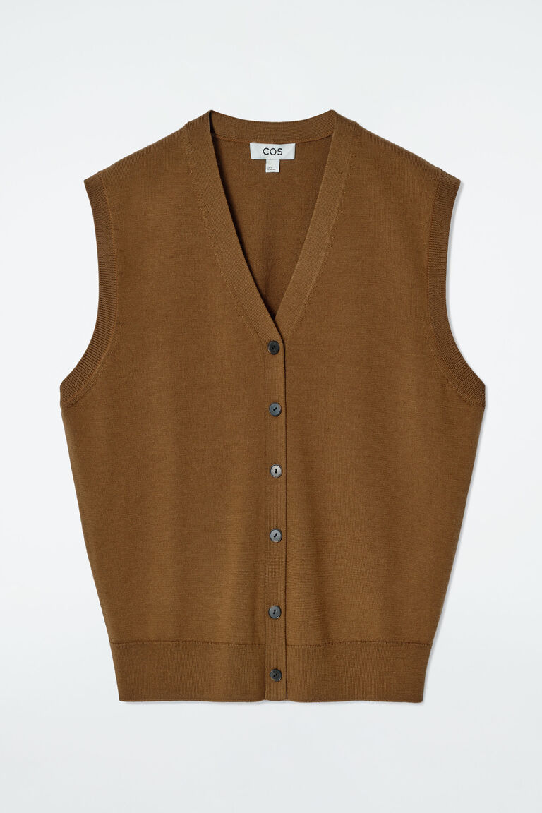 V-NECK MERINO WOOL WAISTCOAT