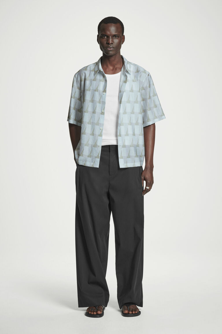 【CPGN STUDIO】NICE WEATHER Embroidery Short Sleeve GEOMETRIC-PRINT SHORT-SLEEVED SHIRT