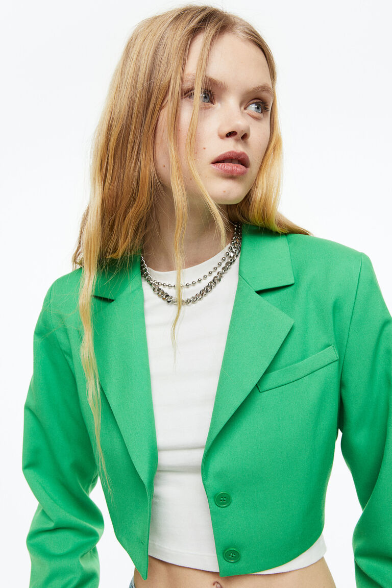 cropped tie blazer