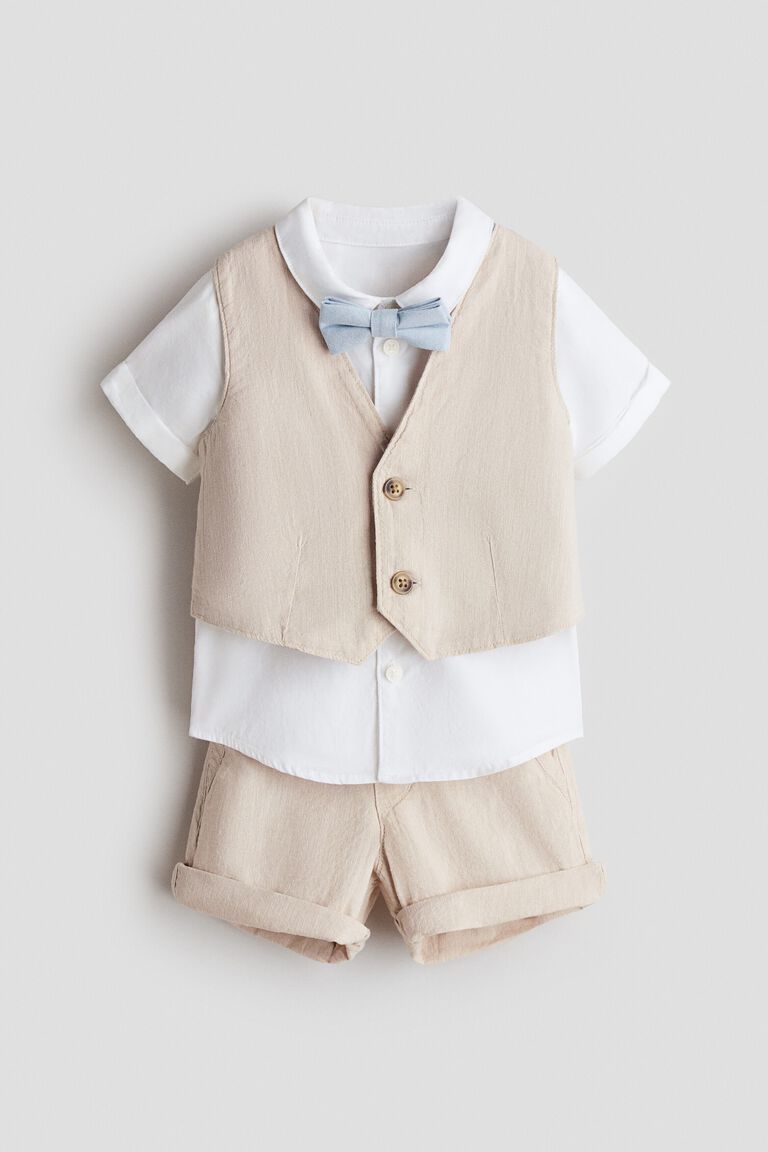 4-piece linen-blend dressy set