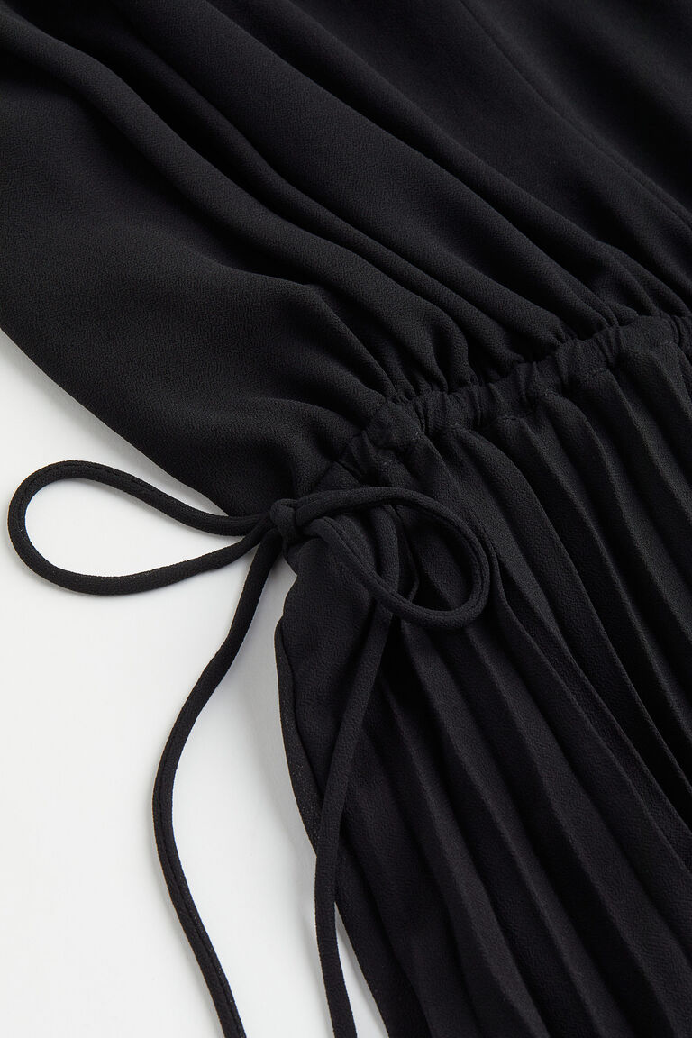 High Neck Pleated Chiffon Long Dress main image 0