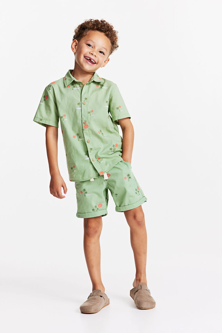 Cotton poplin shorts