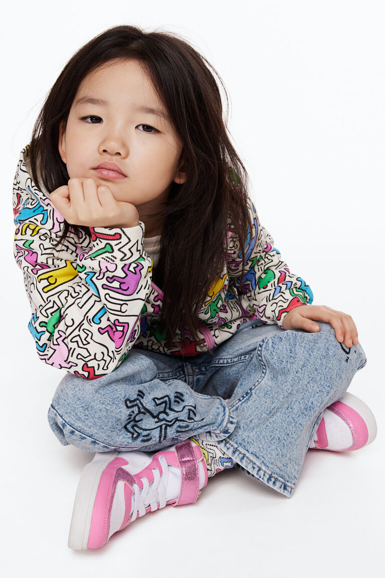 Printed Wide Fit Jeans