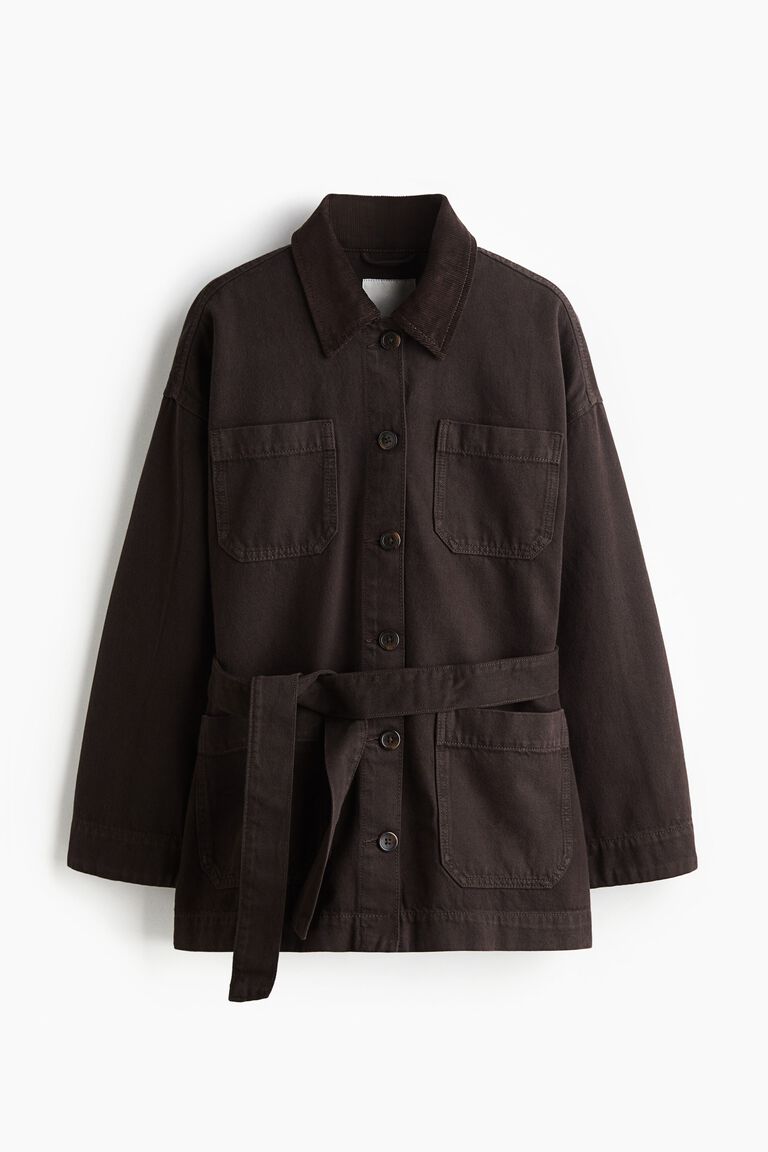 Tie-belt denim jacket