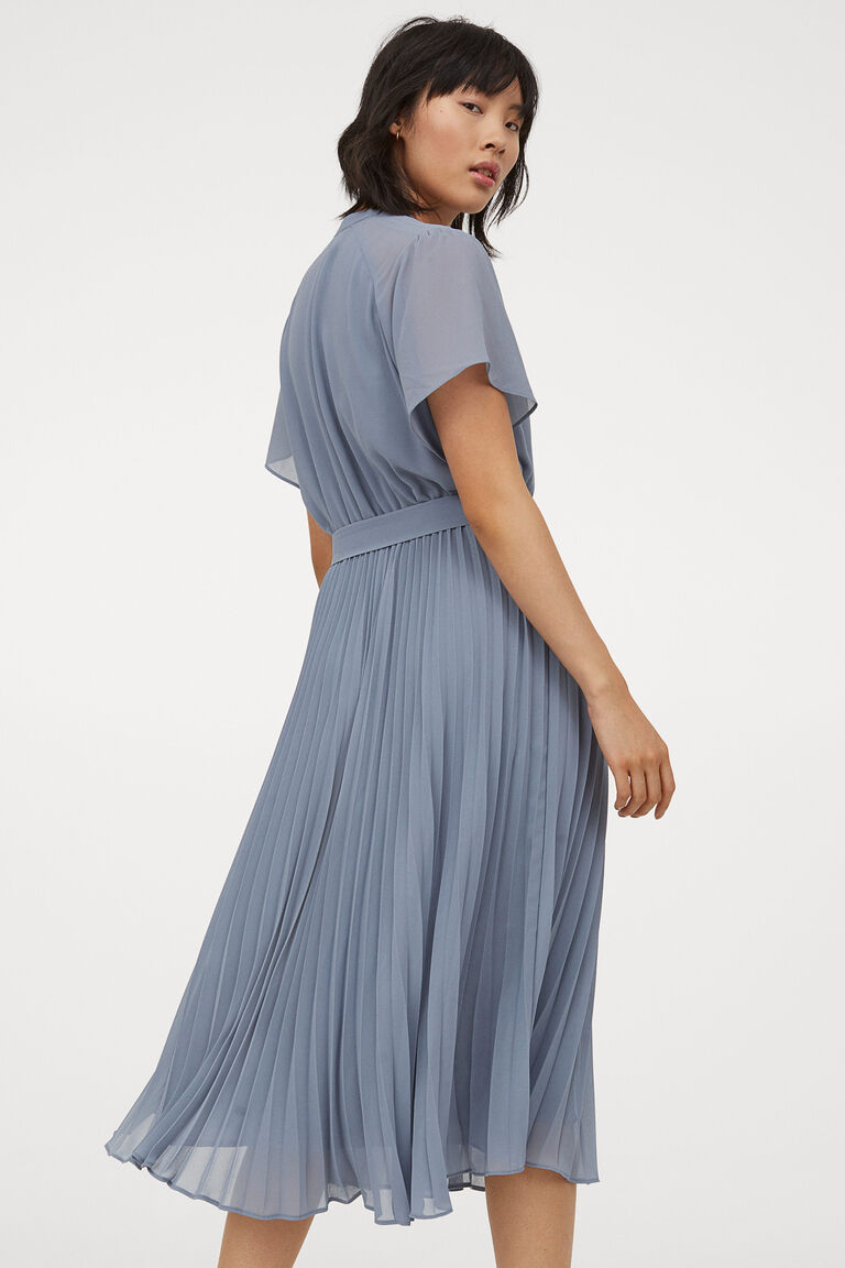 Pleated chiffon dress