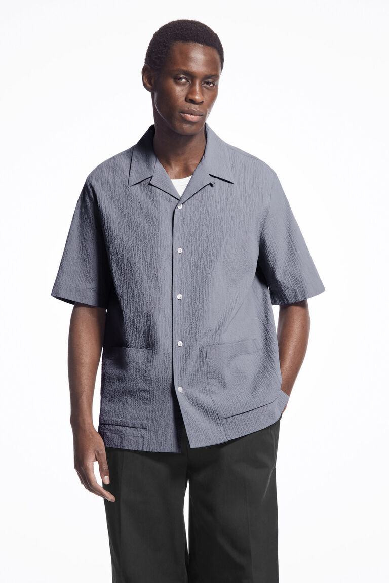 REGULAR SEERSUCKER COTTON SHORT-SLEEVED SHIRT