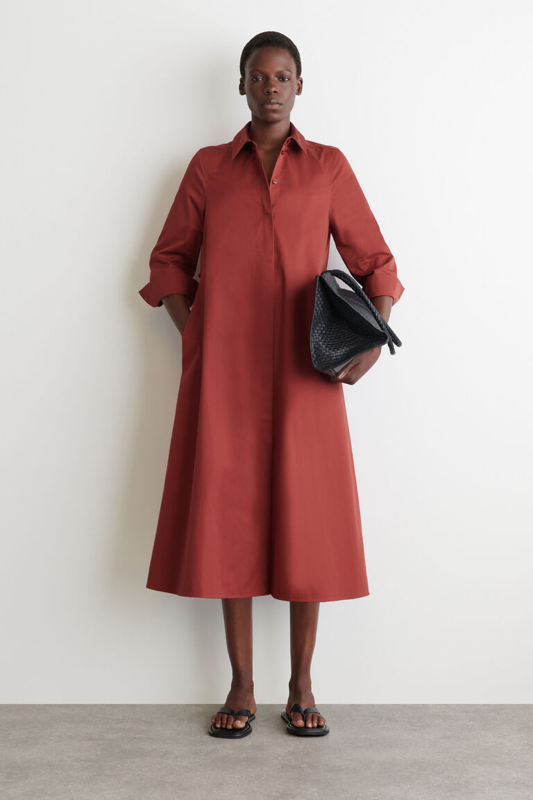 VOLUMINOUS MAXI SHIRT DRESS