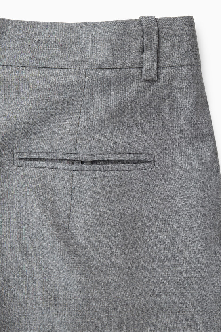 BARREL-LEG WOOL TROUSERS