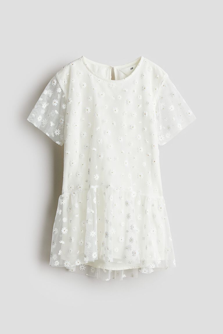 Embroidered-detail dress