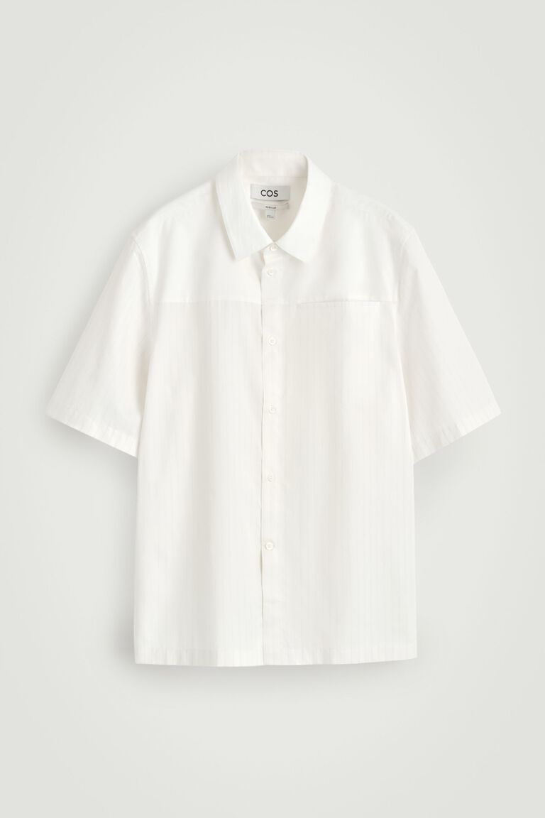 PANELLED PINSTRIPED SHIRT