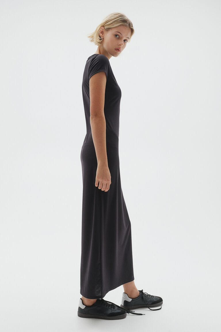 black sports jersey dress Minetta Liquid Jersey Dress - / Black- Size3XS main image 0