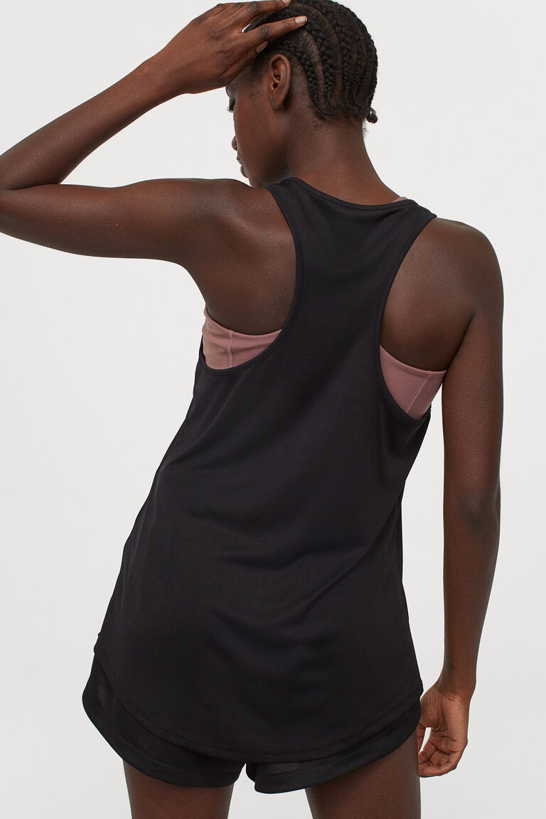 long black vest top womens