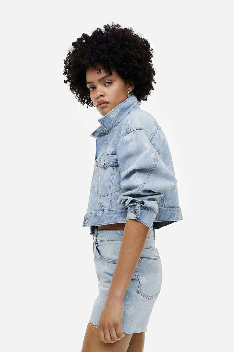 High Waist Denim Short main image 1