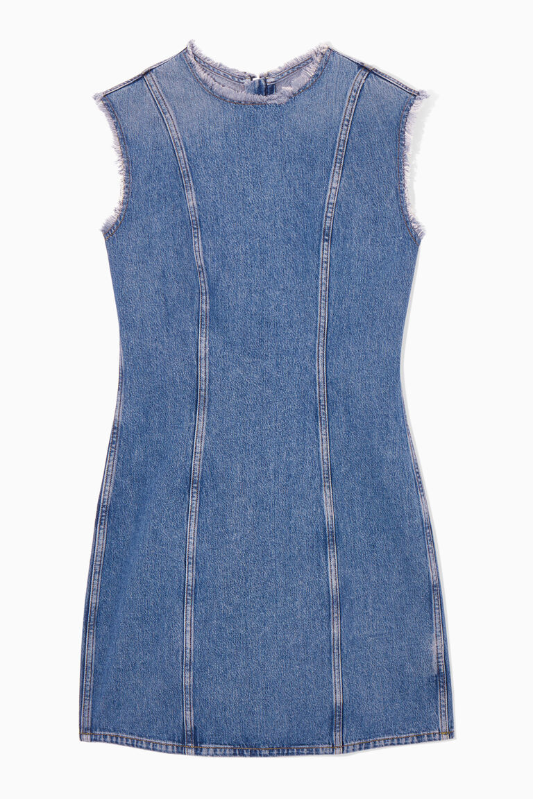 PANELLED DENIM MINI DRESS