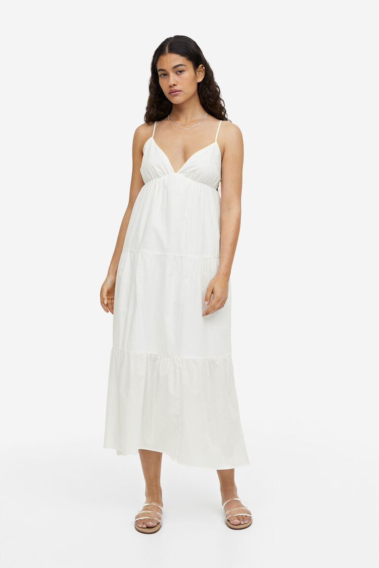 Wrinkle Free Cotton Tier Dress