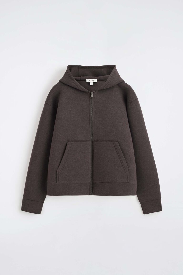 OVERSIZED SCUBA-JERSEY ZIP-UP HOODIE