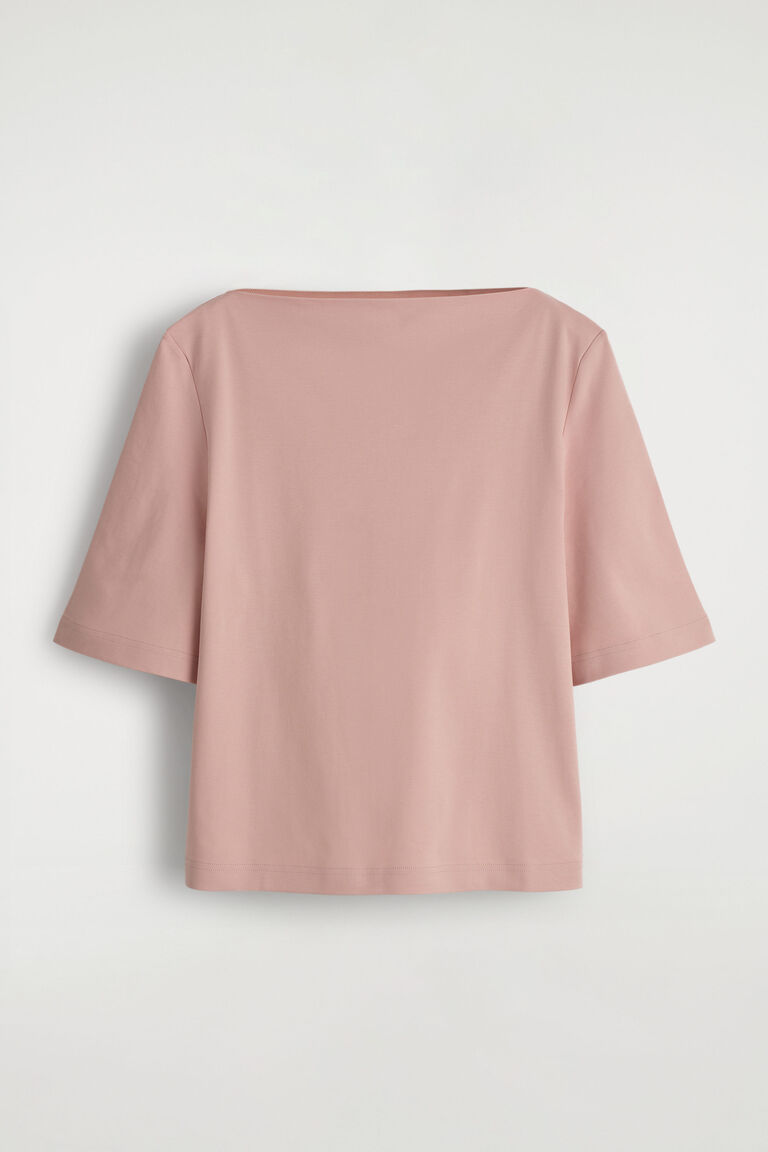 BOAT-NECK COTTON T-SHIRT