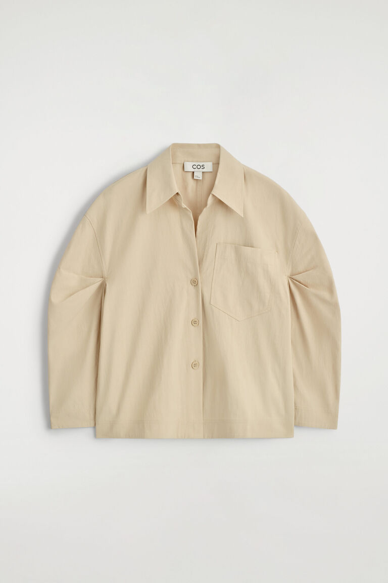 เสื้อเชิ้ตผ้าฝ้ายแขนโค้ง