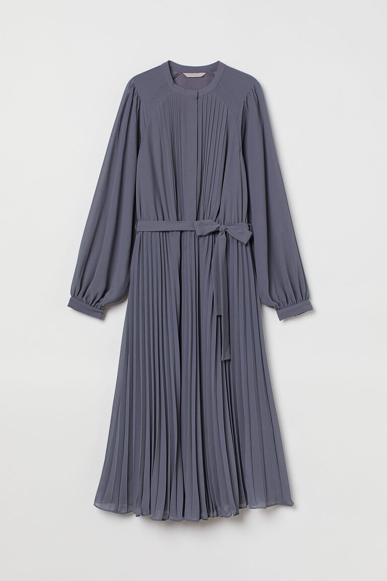 Pleated chiffon dress