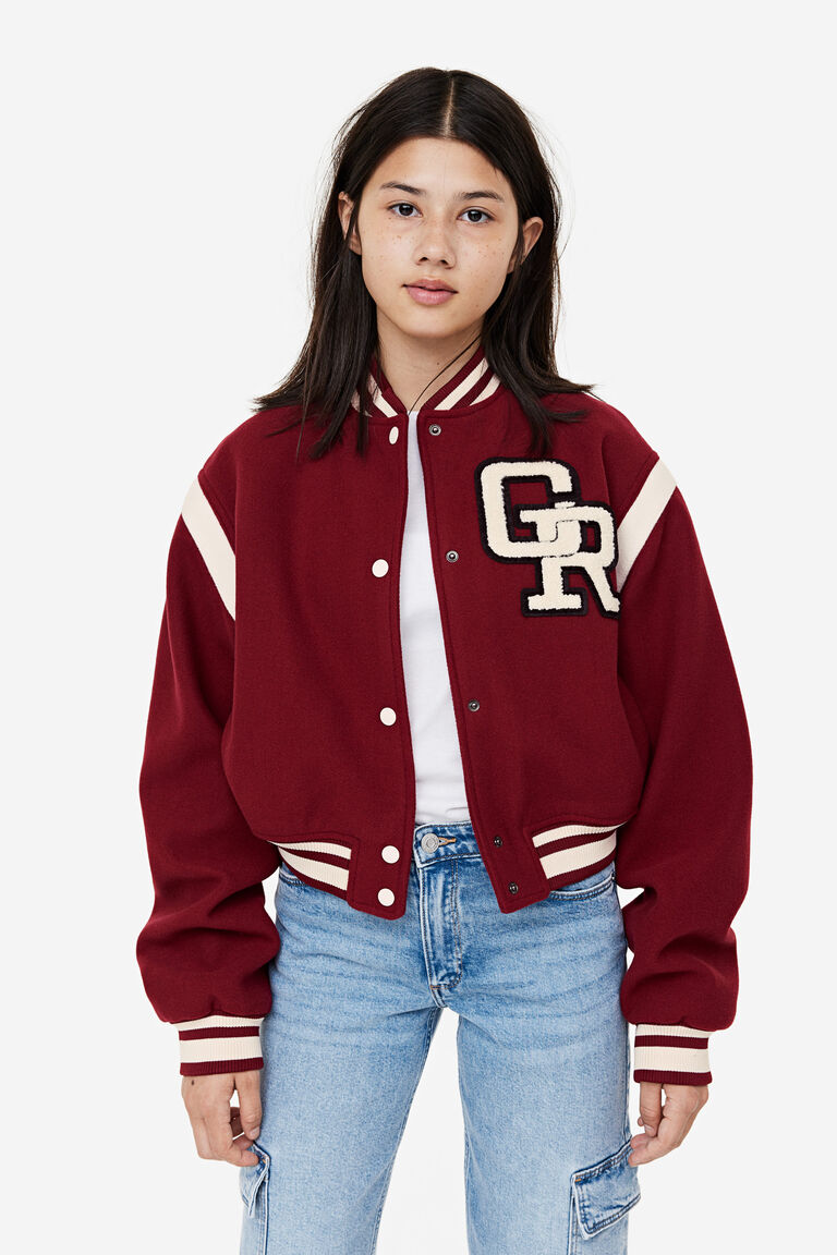 Appliquéd baseball jacket
