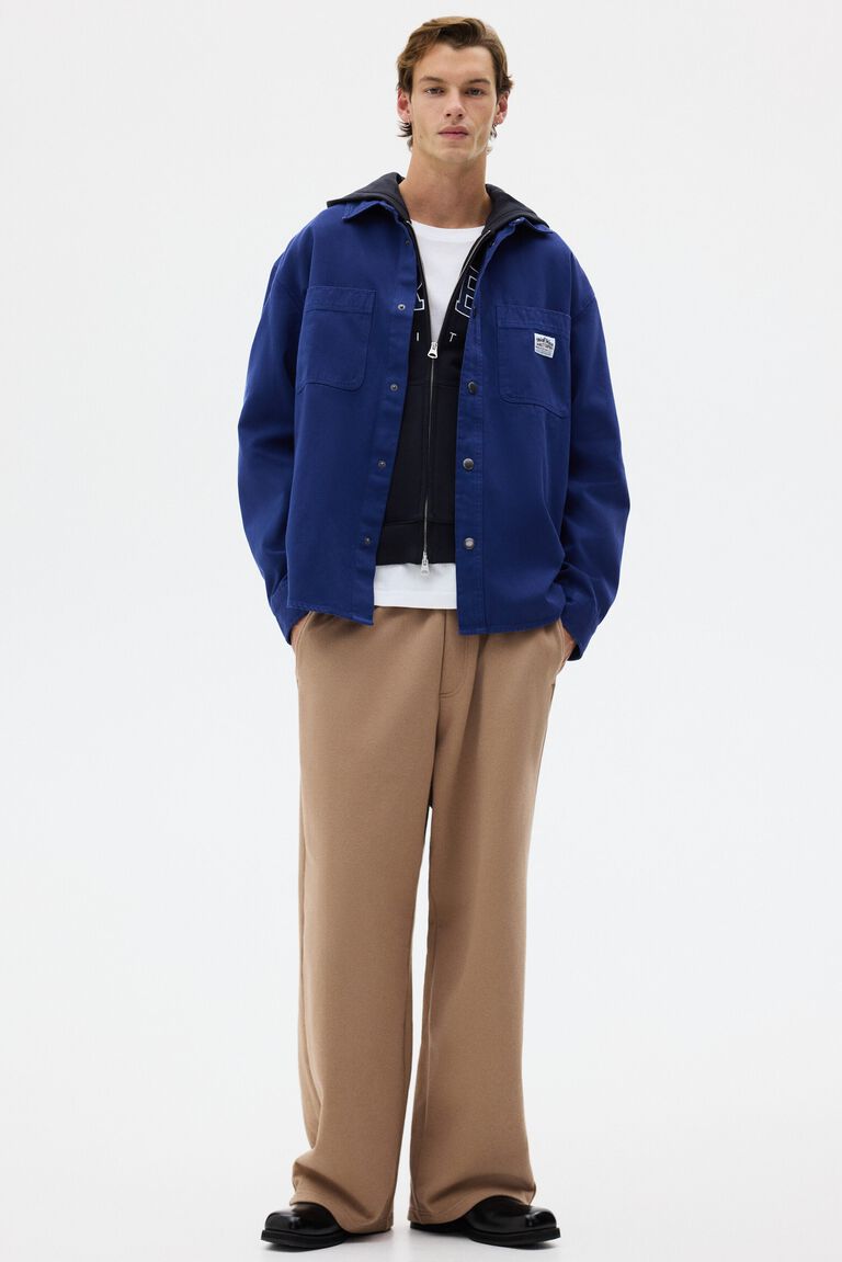 Wide-leg cotton joggers