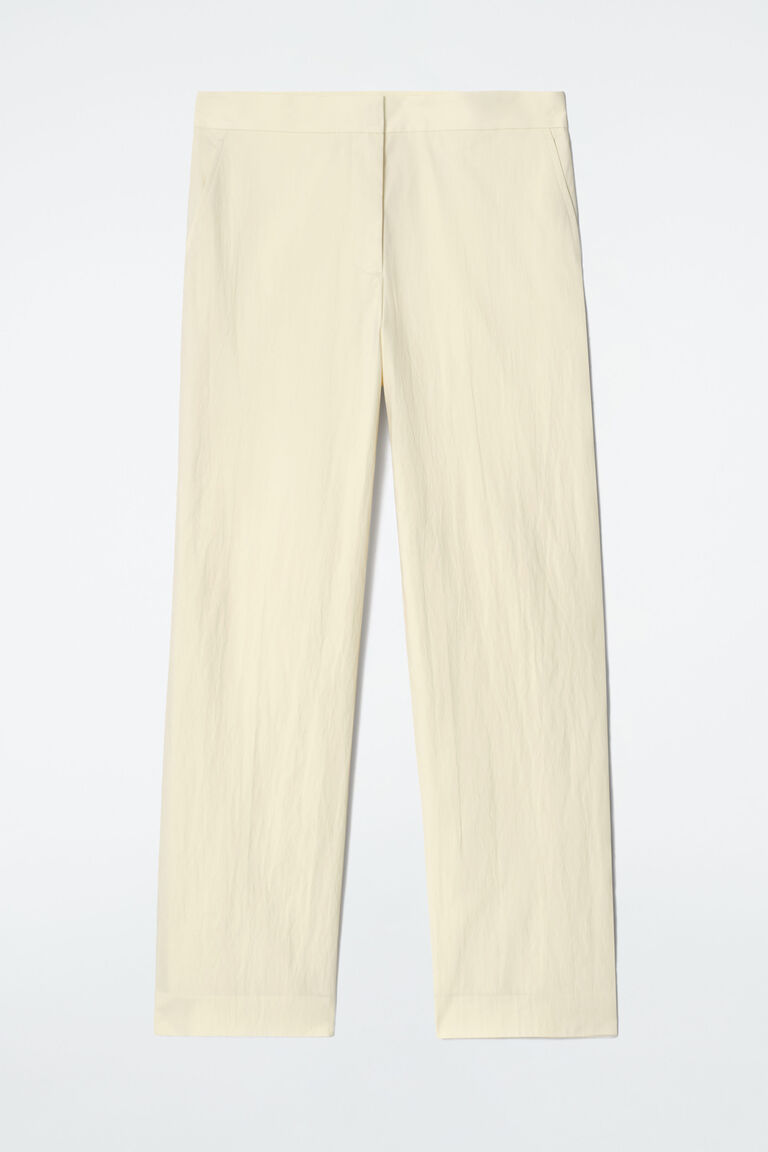 TAILORED COTTON STRAIGHT-LEG TROUSERS