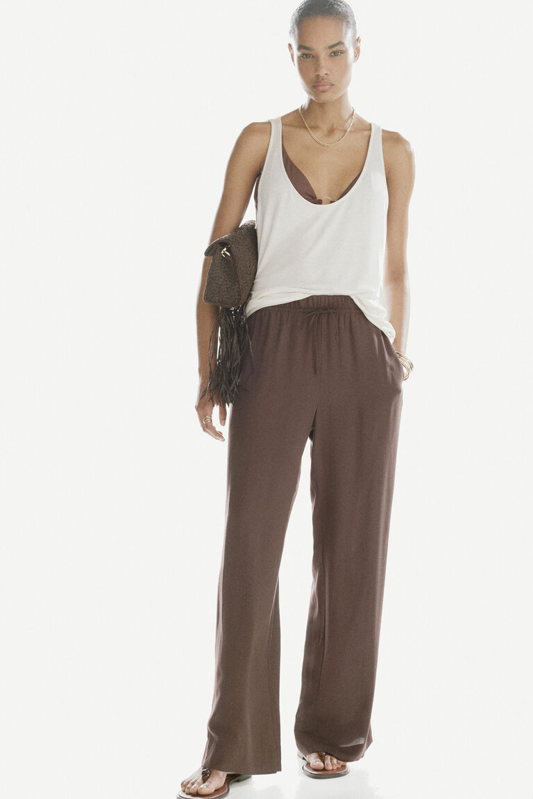 Wide pull-on trousers