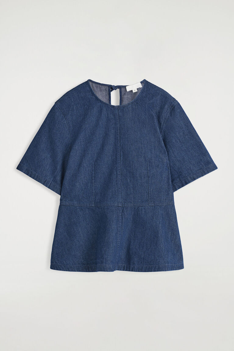 DENIM PEPLUM TOP