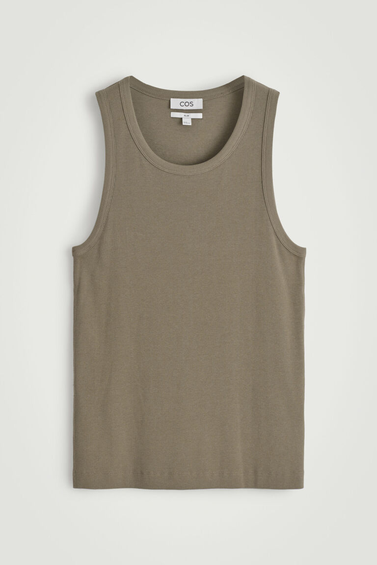 SLIM RIBBED COTTON TANK TOP