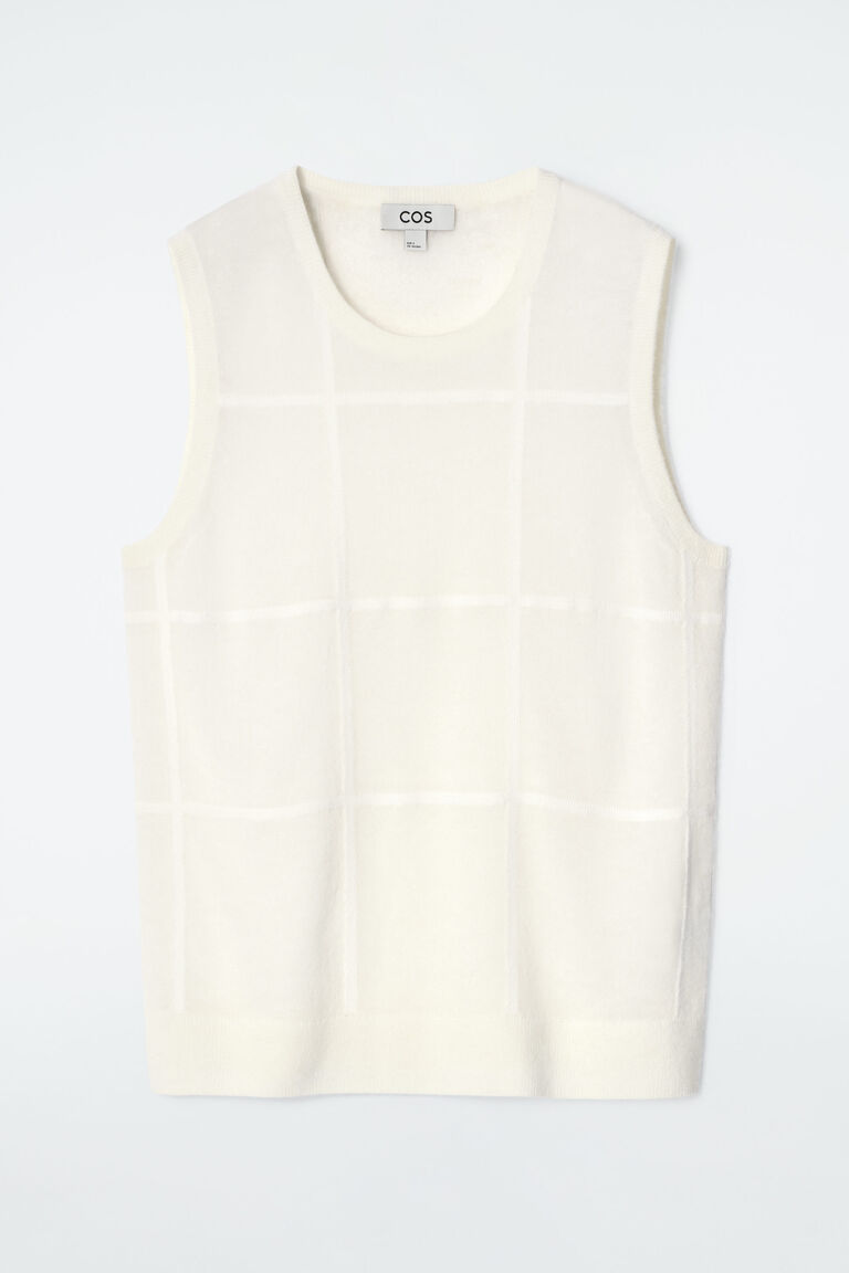 WINDOWPANE-CHECK VEST