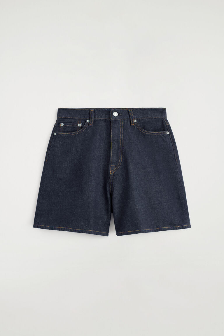 HIGH-RISE DENIM SHORTS