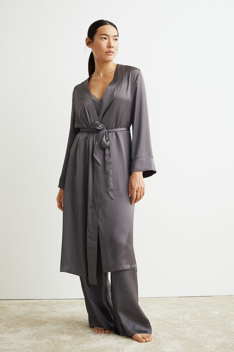 Satin dressing gown