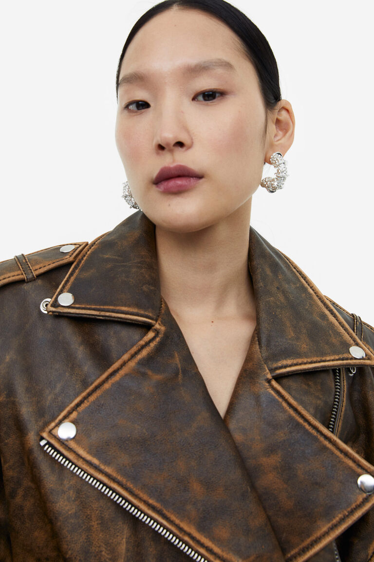 Leather biker jacket