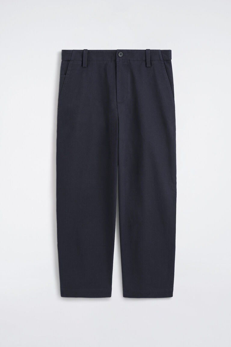 COTTON-TWILL RELAXED-FIT STRAIGHT-LEG TROUSERS
