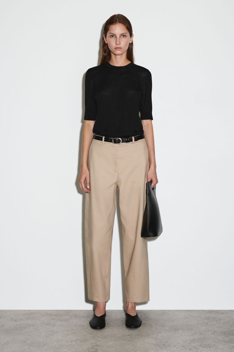 BARREL-LEG COTTON CHINOS