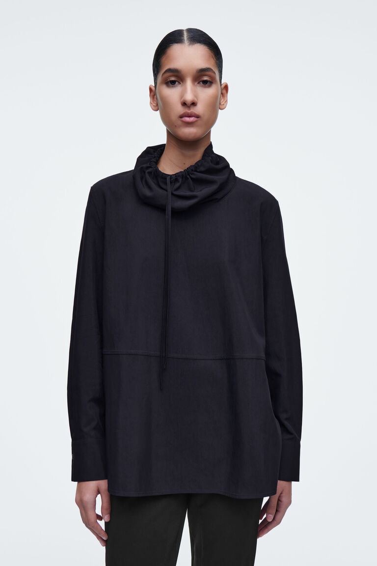 DRAWSTRING-NECK TOP