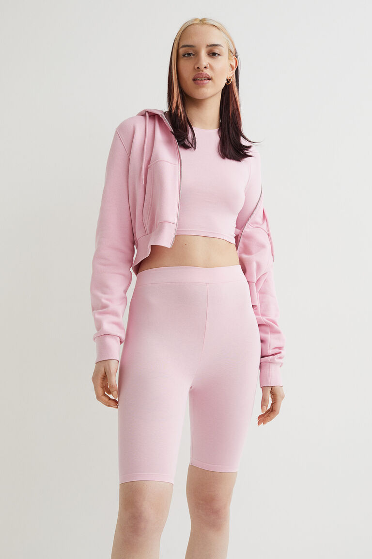 Cotton jersey cycling shorts