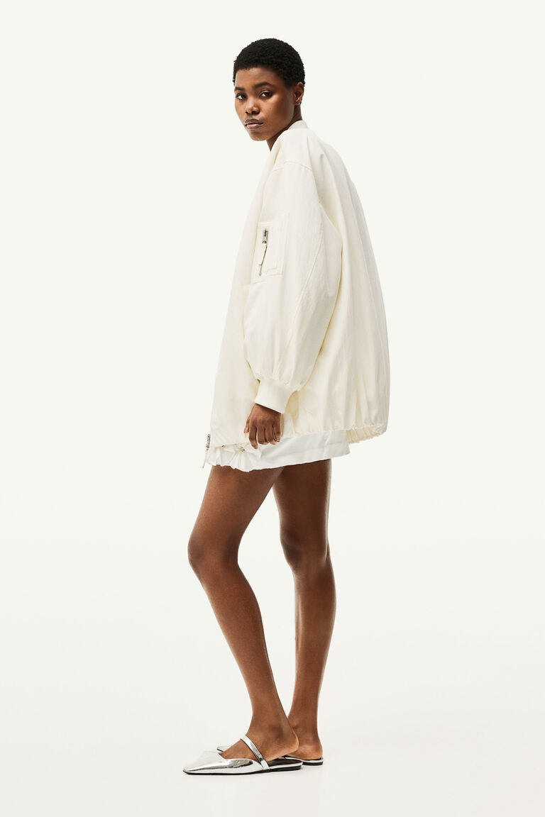 ピュアホワイト　コットン　ビジュージャケット　M ピュアホワイト コットン ビジュージャケット M ショート丈