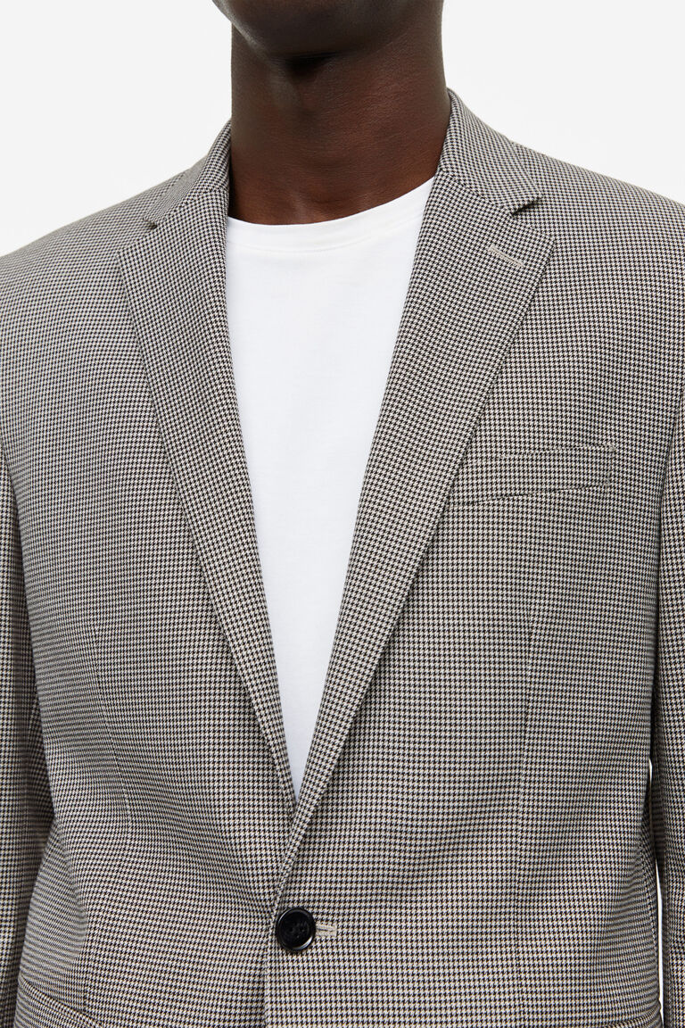 Slim-Fit Plush Collar Jacket