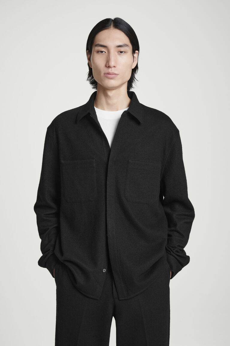 RELAXED BOILED-WOOL OVERSHIRT