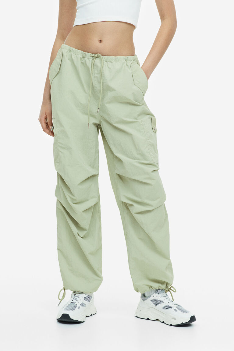 Nylon parachute trousers