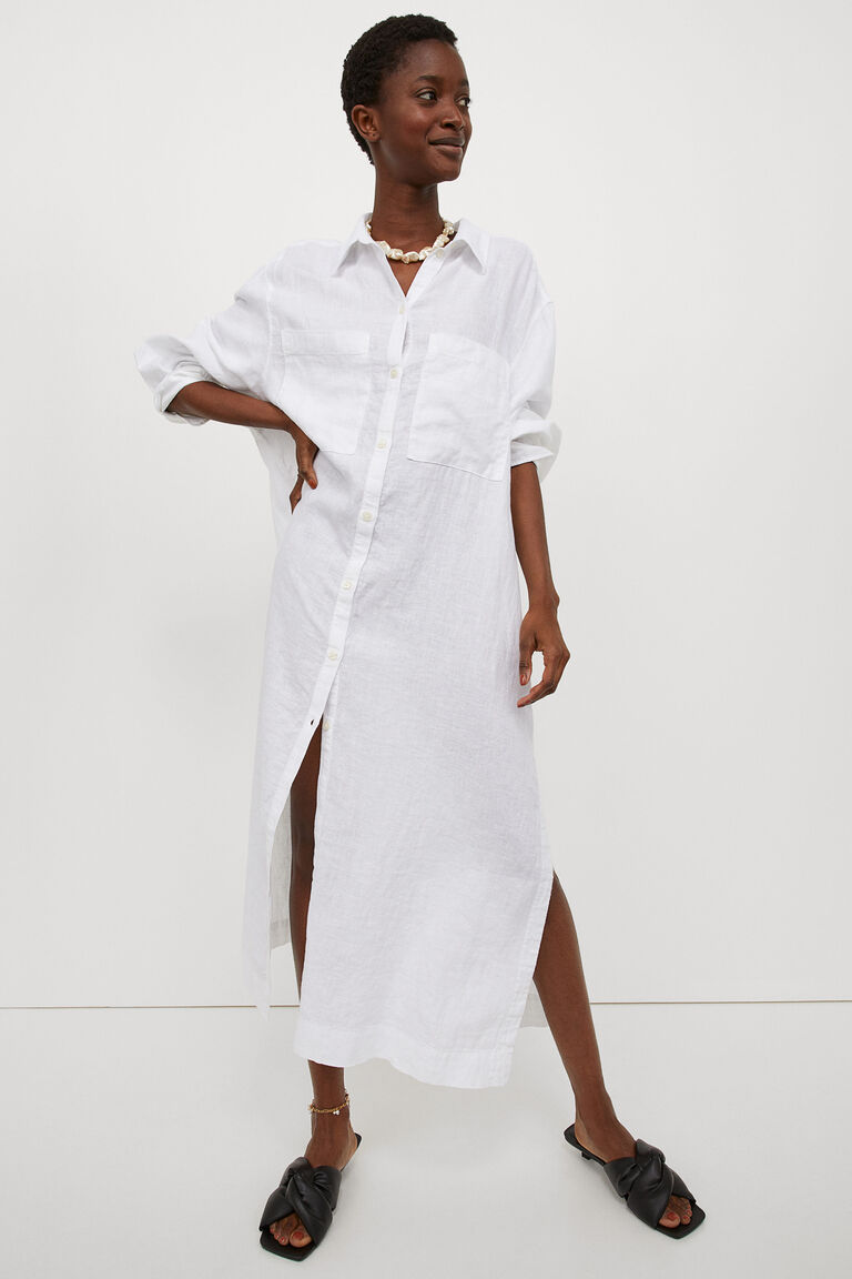 Linen shirt dress