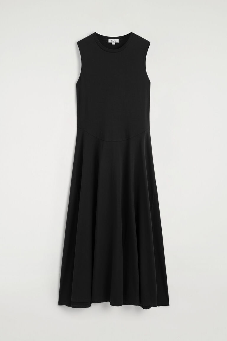 SCULPTURAL COTTON-JERSEY MIDI DRESS